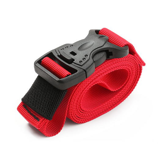 Spændestrop 2.5x100 cm klik på lås, rød